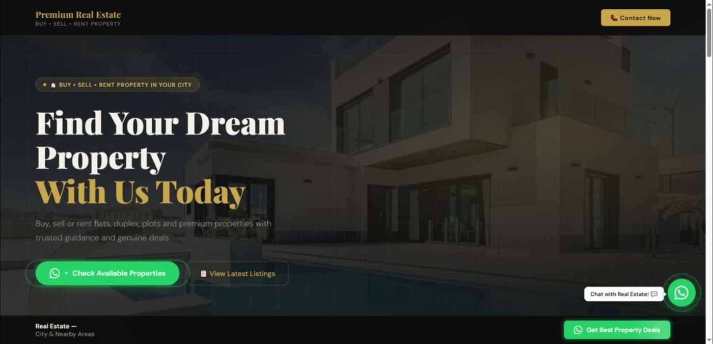 International website mockup
